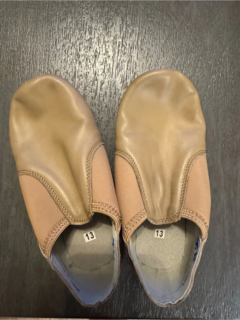 Kids Slip-On Dance Shoes in Tan
